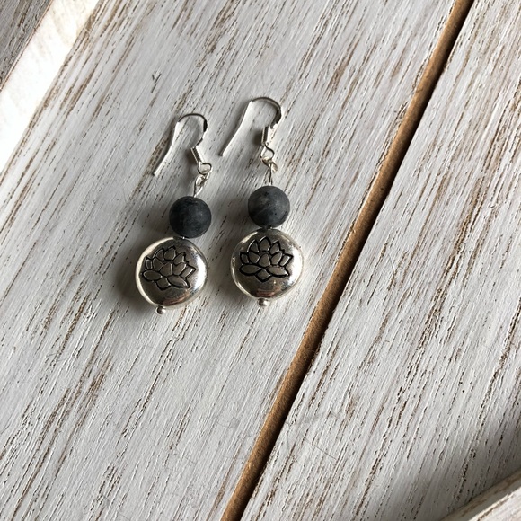 Handmade Jewelry - 3 for $25 Labradorite and Lotus Earrings